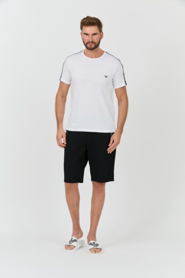EMPORIO ARMANI Biały męski t-shirt bande logo