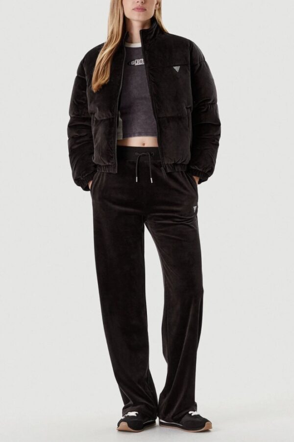 GUESS Сzarna zamszowa kurtka damska Couture Puffer
