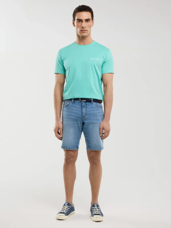 Koszulka męska z krótkim rękawem z logo BIG STAR turkusowa Brunomi 302