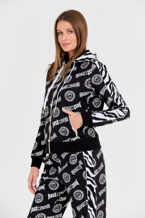 JUST CAVALLI Czarna damska bluza Logo Tigre