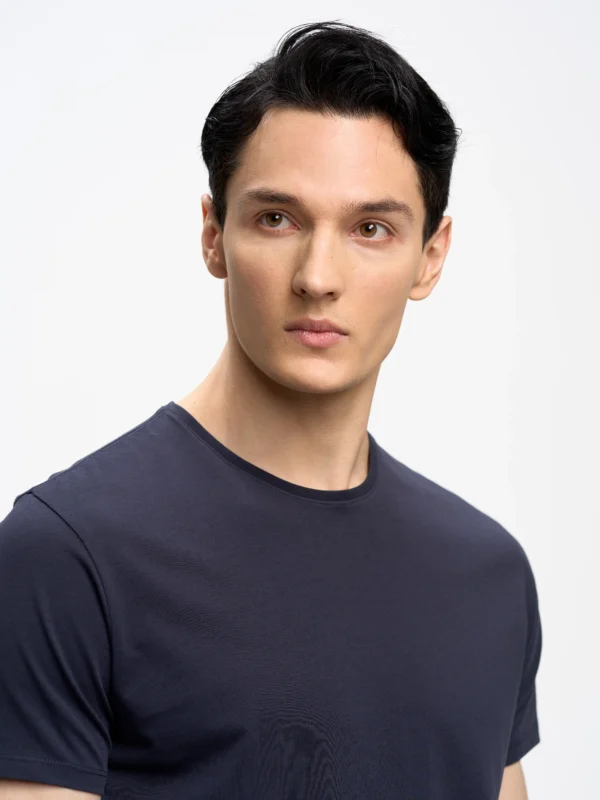 Koszulka męska bawełniana granatowa Basic 403