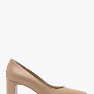 Beżowe czółenka damskie na słupku