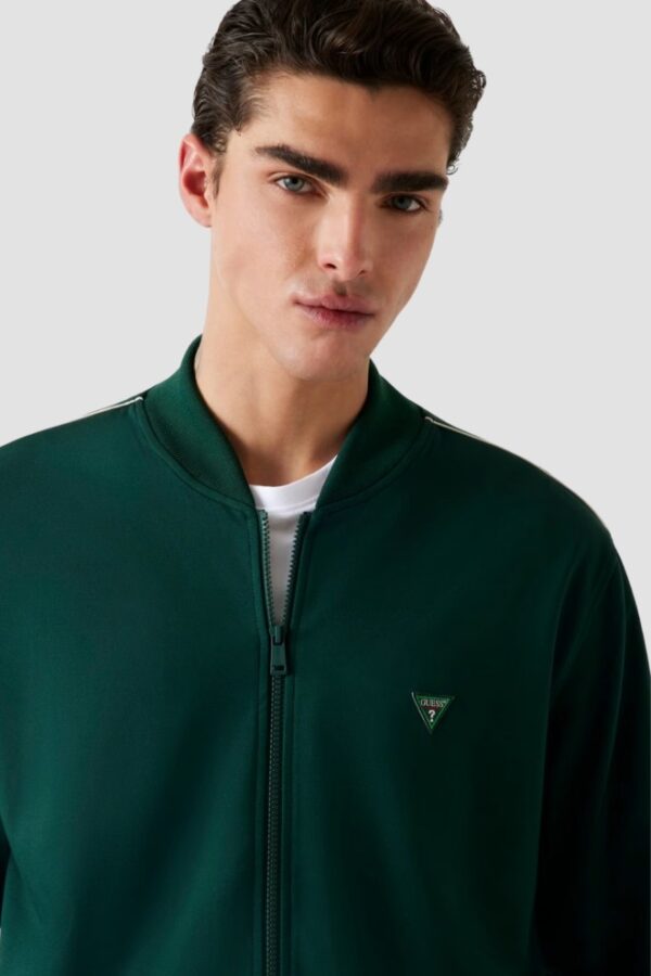 1730bad68b9a7fab2fff9cc8c915d0d51ba44476 GUESS Zielona męska bluza rozpinana Truck Interlock