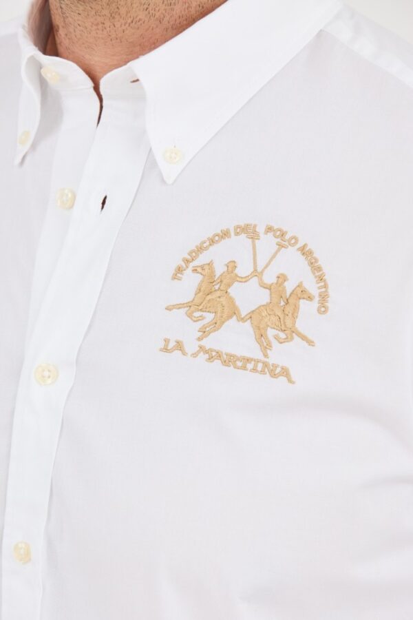 LA MARTINA Biała męska koszula Poplin Stretch