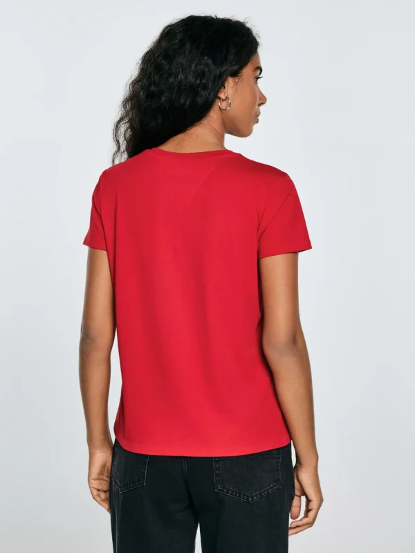19ab2997bda63ad92b08ad3def6626192b77f8b8 Koszulka damska z niewielkim haftem na piersi czerwona Lidia 603