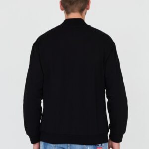 MOSCHINO Czarna męska bluza z lampasami