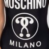 MOSCHINO Czarny jednoczęściowy strój kąpielowy damski z białym logo