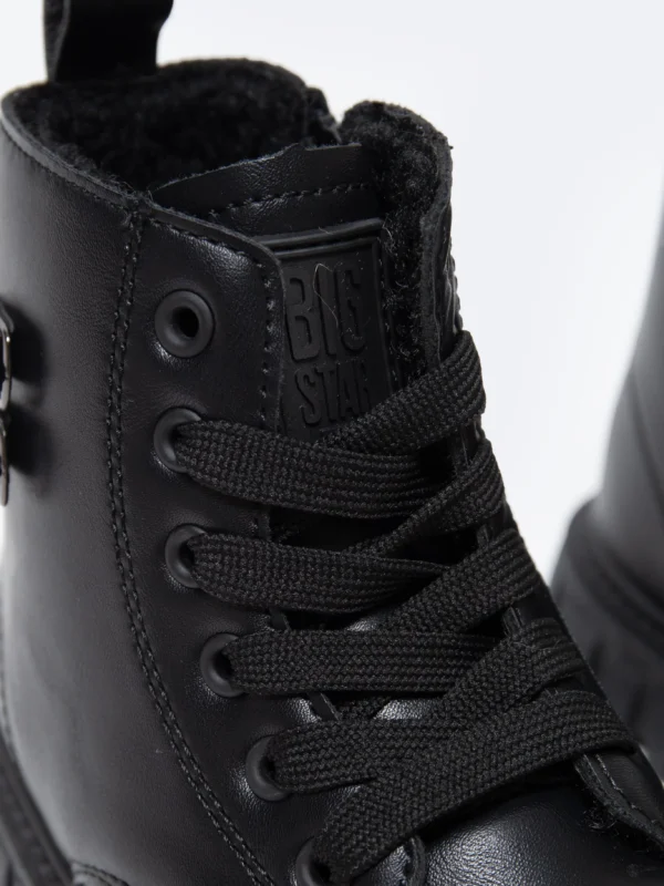 Trapery dziecięce ze skóry ekologicznej czarne OO374084 906