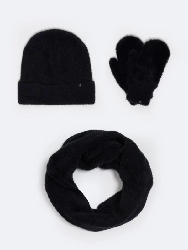 Rękawiczki dziewczęce jednopalczaste czarne Cattia 906