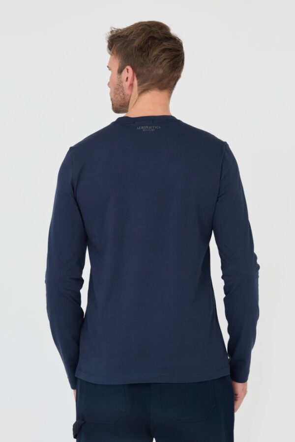 AERONAUTICA MILITARE Granatowy męski bawełniany longsleeve 46th Air Brigade