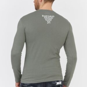 EMPORIO ARMANI Zielony longsleeve męski z logo