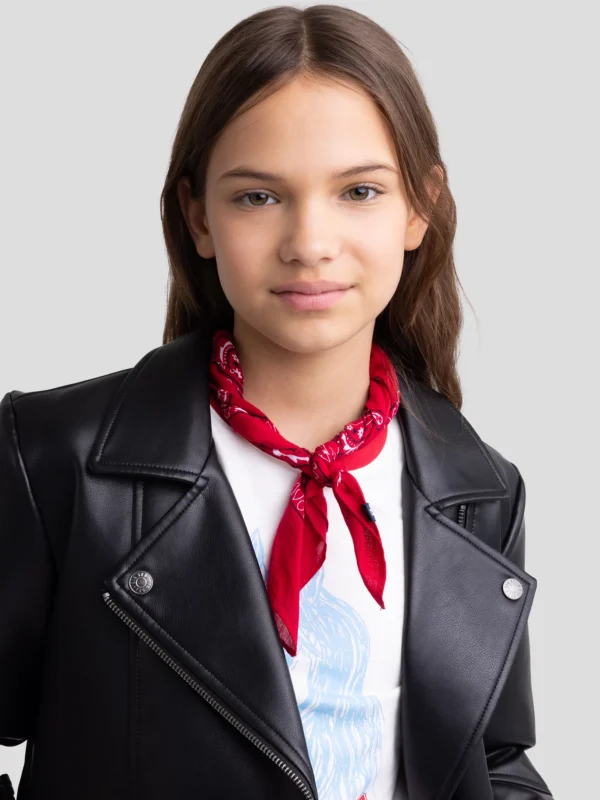 Kurtka dziewczęca ramoneska czarna Aria 906