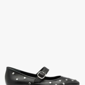 Czarne baleriny z ćwiekami