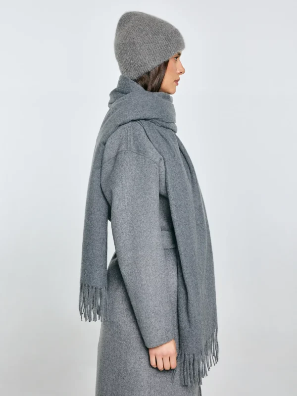 1d123ab4b39b85f81d1152477fdae54cbbc04e93 Szal damski z frędzlami szary Herynias 902