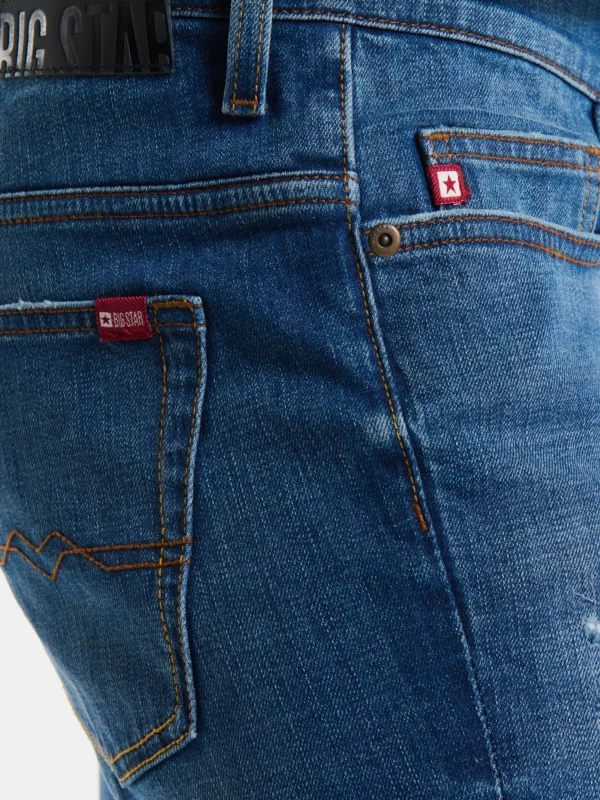 Jeansy męskie z przetarciami niebieskie Terry Carrot 419