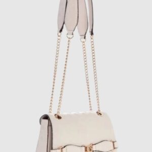 GUESS Beżowa logowana torebka Arlena