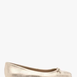 Platynowe baleriny z kokardą