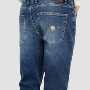 GUESS Granatowe męskie spodnie jeansowe Angels