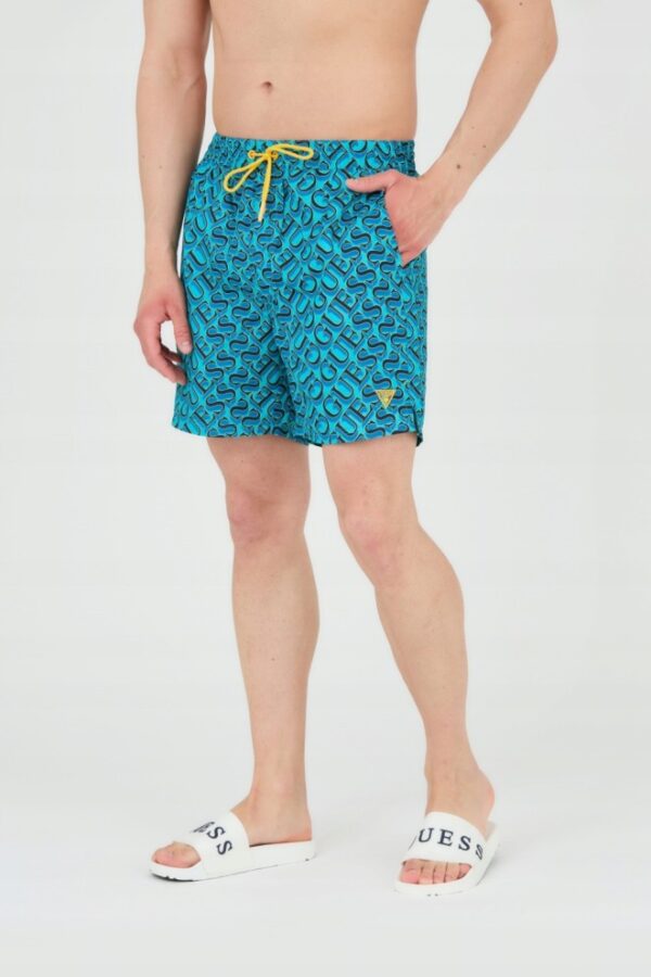 GUESS Męskie szorty kąpielowe niebiesko-granatowe