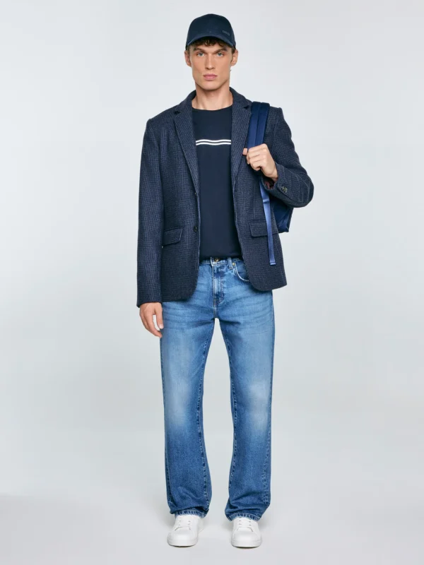 Koszulka męska z nadrukiem granatowa Misser 403