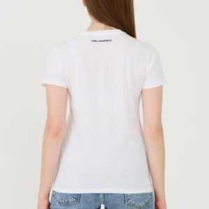 KARL LAGERFELD Biały damski t-shirt Boucle Choupette