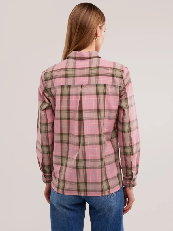 2114ba0ff2530312b03e6115dc51b028235eac38 Koszula damska w kratę różowa Singi 601