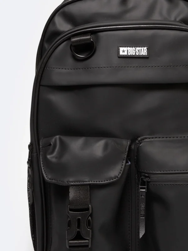 Plecak z ozdobnymi kieszonkami czarny Simone 906