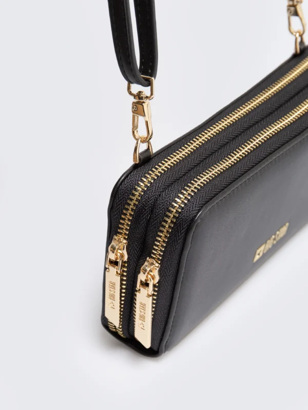 21fc7f5586b845a606286354de1742bbe21ac08f Portfel damski 2w1 ze skóry ekologicznej czarny Andi 906