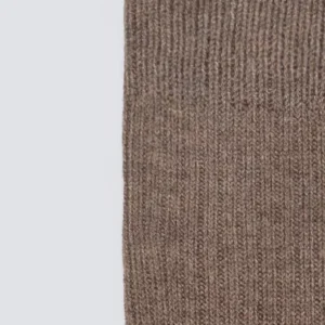 Podkolanówki damskie prążkowane z dodatkiem wełny brązowe Inga 804