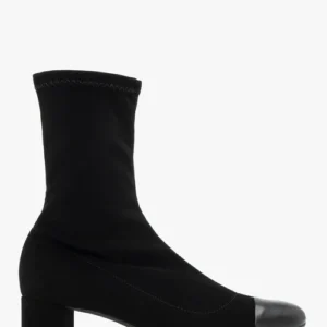 Czarne botki z lakierowanym noskie