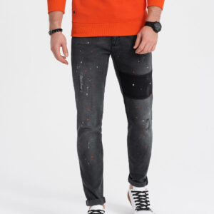 Spodnie męskie jeansowe SKINNY FIT - czarne V1