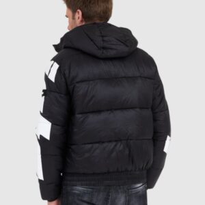 INVICTA Czarna kurtka puchowa męska z dużym logo