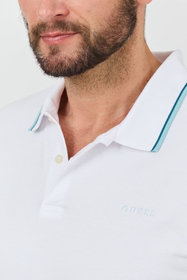 GUESS Białe polo męskie Lyle
