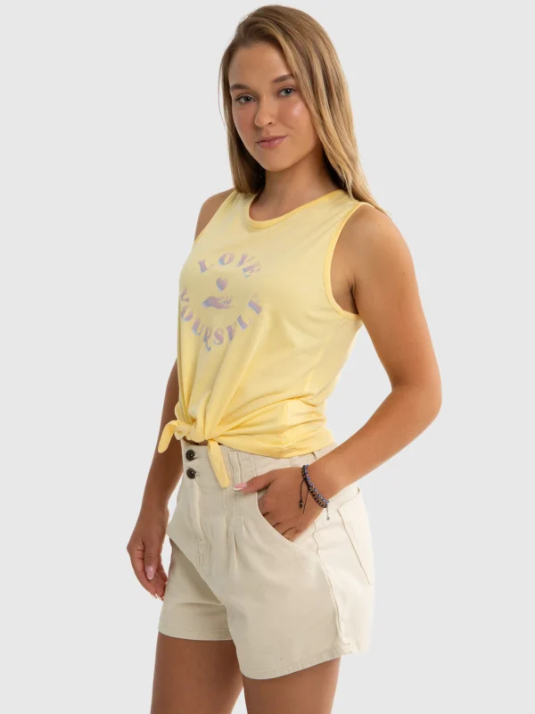 Top dziewczęcy z dzianiny bambusowej żółty Jagienka 200