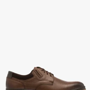 Brązowy półbut męski z gumową wstawką w cholewce