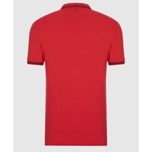 EMPORIO ARMANI Męska, czerwona, koszulka polo