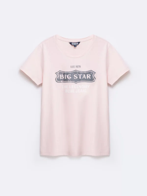 25ffb4c5808cff6ef025e33f254e7ad6214d5727 Koszulka damska z nadrukiem na piersi z kolekcji Authentic różowa Rissmelna 600