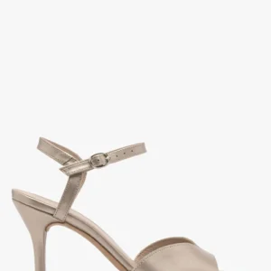 Platynowe sandały damskie na szpilce