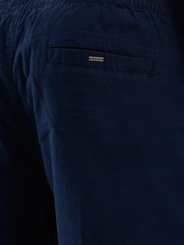 Szorty męskie lniane granatowe Linesi 403