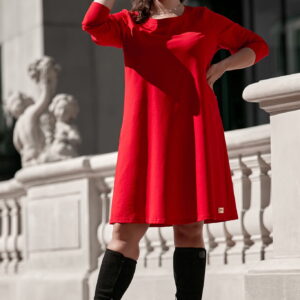 Czerwona sukienka Klara XXL OVERSIZE WIOSNA