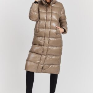 HETREGO Beżowy damski płaszcz puchowy Tara Woman Oversized Quilted Coat, Rozmiar 36 EU - 40 IT
