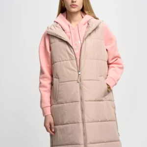 Kamizelka damska pikowana beżowa Nemuna 801