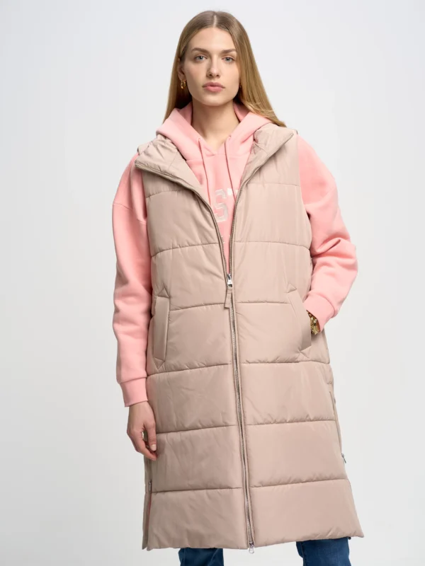 Kamizelka damska pikowana beżowa Nemuna 801