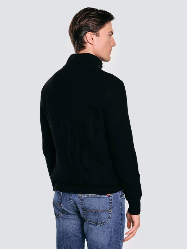 Sweter męski ze stójką czarny Neroni 906