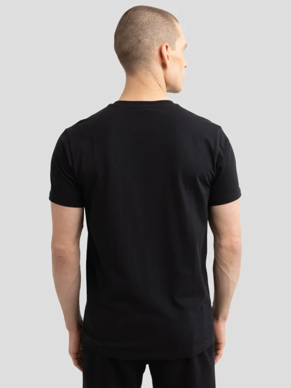 Koszulka męska z niewielkim nadrukiem na piersi czarna Orpion 906