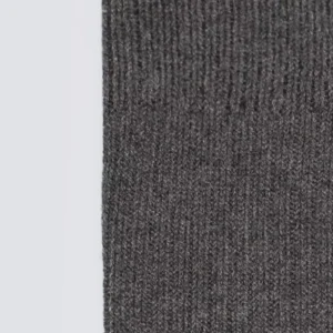 Podkolanówki damskie prążkowane z dodatkiem wełny szare Inga 905