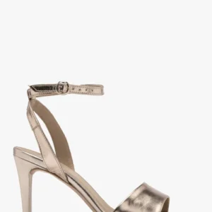 Złote sandały na szpilce