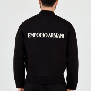 EMPORIO ARMANI Czarna neoprenowa bluza męska