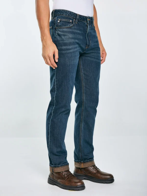 2aab110d0804c08b05d58ed9cb93cdc0917673cb Jeansy męskie z prostą nogawką granatowe Toros 764