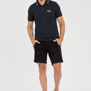 EA7 Granatowa męska koszulka polo